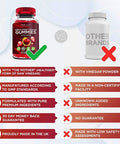 Leaf Products Apple Cider Vinegar Vegan Gummies Huge 3 Months Supply with The Mother High Strength + Vitamin B12 Folate Pomegranate & Beetroot Fresh Pure Unfiltered Vinegar Not Powder