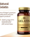 Solgar Gelatin 1680 Mg 100 Capsules - Natural Gelatin - Supports Bone Joint & Skin Health - Gluten Free Dairy Free - 33 Servings