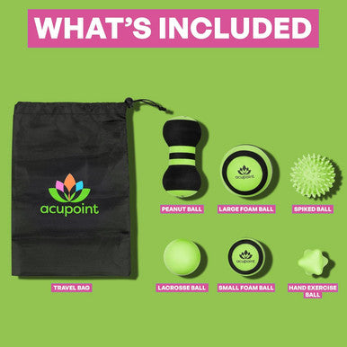 Lacrosse Balls Therapy Set For Muscle Knots And Post-Workout - Physical Therapy Massage Balls, Trigger Point Therapy, And Yoga Therapy - 6-Piece Set