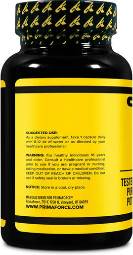 Primaforce L-Theanine Capsules (120 Capsules 200mg L-Theanine Per Serving) - Theanine Amino Acid Supplement