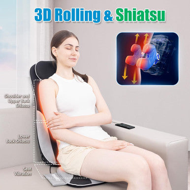 Back Massager For Pain Relief Deep Tissue, Shiatsu Massage Chair Pad With Heat, Kneading Massage Seat Cushion, Electric Full Body Massager For Home Office Travel Use, Gifts For Women Men Dad Mom