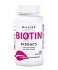 Hallusa Natural Suplemento De Biotina - Pastillas Para La Ca da Del Cabello - Crecimiento Del Cabello Crecimiento De La Barba - Alopecia Y Calvicie - Biotin 10.000 Mcg 60 Capsulas