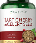 Carlyle Tart Cherry and Celery Seed Supplement | 200 Capsules | Vegetarian Non-GMO and Gluten