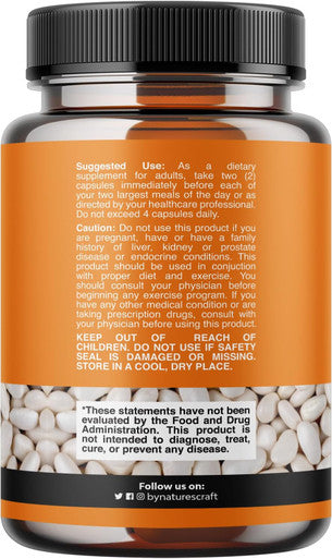 Natures Craft White Kidney Bean Energy Booster - White Kidney Bean Extract Pill and Natural Vegetarian Supplements - Natural Energy Pills and White Bean Extract Supplements