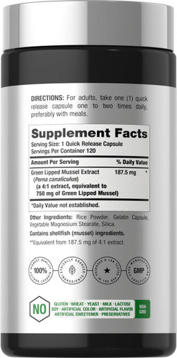 Horbaach Green Lipped Mussel 120 Capsules