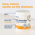 NativePath MCT Oil Powder Supplement - Unflavored MCT Powder with Keto-Friendly C8 MCTs Free of Dairy Gluten and GMOs 25 Servings