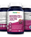 NusaPure Resveratrol & Polyphenol Complex 1450 mg 180 Vegetarian Caps (Non-GMO & ) Vitamin C