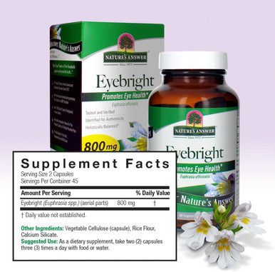 Nature'S Answer Eyebright Herb Capsule Supplement 90-Count | Supports Healthy Eyes & Vision | Promotes Respiratory Function