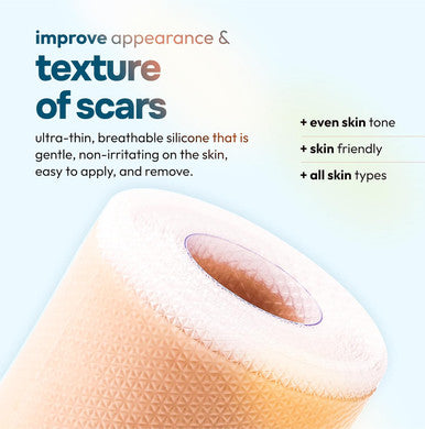Silicone Scar Tape Reusable Sheets (120 X 1.6 ) Medical Grade Silicone Scar Sheets For Surgical Scars, Burns, Tummy Tuck, Keloid, C-Section - Cut To Size Scar Treatment