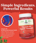 Natures Craft Organic Vitamin D Gummies for Adults - Daily Immune Support Gummies with Vegan Vitamin D3 2000IU - USDA Organic Vitamin D3 Gummies for Adults Wellness - Non GMO Gluten - 2 Month Supply