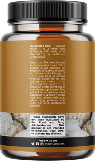 Nootropic Lions Mane Mushroom Capsules - LionÃƒâ€šÃ¢â‚¬â„¢s Mane Mushroom Complex Immune System Booster and Brain Supplement - Mushroom Extract Focus Pills Brain Booster and Mood Support with Reishi Mushroom