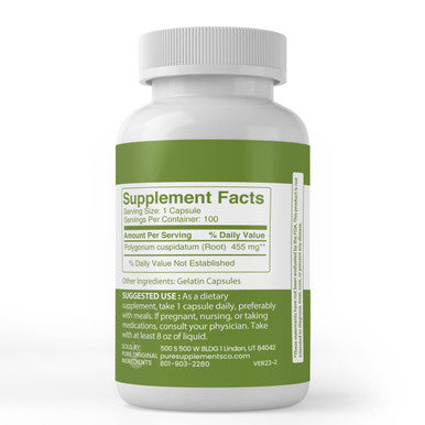 PURE ORIGINAL INGREDIENTS Japanese Knotweed, (100 Capsules) Always Pure, No Additives Or Fillers, Lab Verified