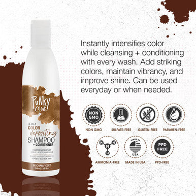 Punky Colour Mochanificent 3in1 Color Depositing Hair Cleanser Conditioner with Shea Butter and Pro Vitamin B that helps Nourish and Strengthen Hair 8.5 fl oz.