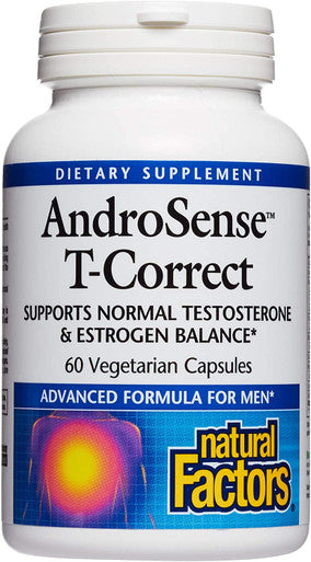 Natural Factors AndroSense TCorrect Supports Mens Hormonal Metabolism with Milk Thistle Turmeric and Lycopene 60 Capsules 30 Servings