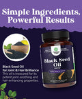 Cold Pressed Black Seed Oil Capsules - Vegan Nigella Sativa Black Cumin Seed Oil Capsules With Omega 3 6 9 Antioxidants And Thymoquinone For Hair Growth Immune Support Joint Health And Digestion