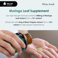 New Leaf Moringa Leaf Capsules High Strength Rosabella Moringa Capsules 2000Mg - Pure Vegan Moringa Capsules Extract and Powder 120 Moringa Capsules Enriched With Black Pepper By Leaf Two Months Supply