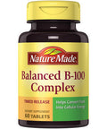 Nature Made Balanced B-100 Timed Release (Thiamin, Riboflavin, Niacin, B6, B12, Biotin, Pantothenic Acid & Folic Acid) Tablets 60 Ct