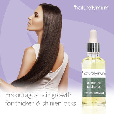 Naturallymum NaturallyMum Cold Pressed Castor Oil for Hair Skin Eyelashes Eyebrows and Nails | Pure Natural Serum with Vitamin E Oil | Glass Bottle with Dropper | Lavender | 100ml