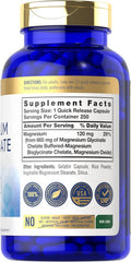 Carlyle Buffered Magnesium Bisglycinate 665 mg | 250 Capsules | Chelated Essential Mineral | Non-GMO and Gluten Supplement