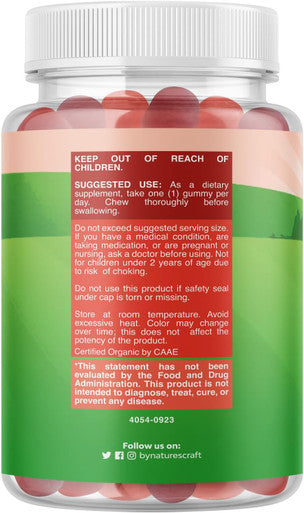 Natures Craft Organic Vitamin D Gummies for Kids - Vegan Kids Immunity Support Gummies with Vitamin D for Kids Daily Teeth Muscle & Bone Support - Organic Vitamin D3 Gummies Non GMO & Gluten - 2 Month