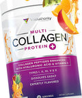 Multi Collagen Peptides Plus Hyaluronic Acid and Vitamin C Hydrolyzed Collagen Proteins Types I II III V and X Tropical Punch Flavor