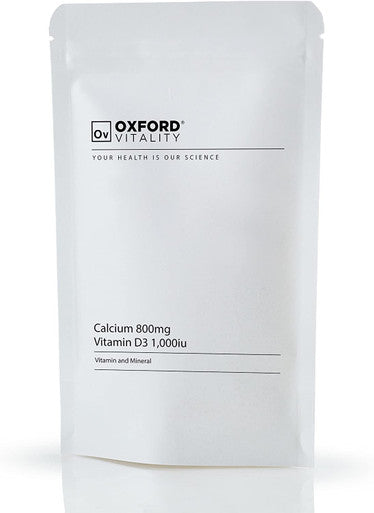 Calcium & Vitamin D Tablets | 1000iu Vitamin D3 Supplement for Bone Health and Metabolism | Oxford Vitality