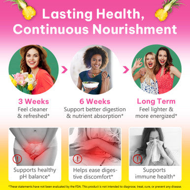 GMOLARSUSCO Feminine Probiotics Gummies for Women Vaginal Probiotics Feminine Balance pH Gummies for Healthy Odor Yeast Balance Flora Gut Health Immune System with Slippery Elm Prebiotics & Lactobacillus Bl 60 Gummies
