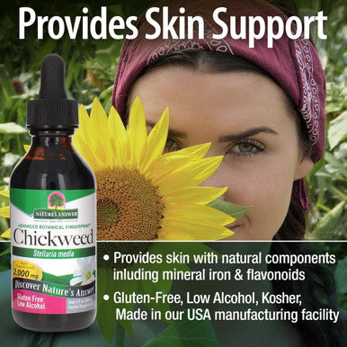 Nature'S Answer Chickweed Herb with Organic Alcohol 2-Fluid Ounces | Promotes Healthy Skin | Helps with Itchy Skin | Supports Skin Hydration
