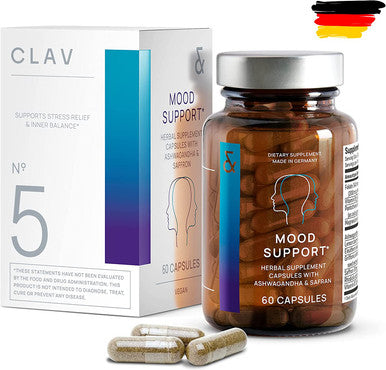 N5 Mood Support Supplement Depression and Anxiety Relief Serotonin Booster Anti Stress Natural Anti Depressant with Ashwagandha Saffron 5 HTP Other Powerful Herbs 60 Capsules Vegan