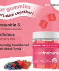 kindnature Kind Nature Berberine Gummies 1000mg with Ceylon Cinnamon & Resveratrol ÃƒÂ¢Ã¢â€šÂ¬Ã¢â‚¬Å“ Sugar-Free Vegan Supplement for Blood Sugar Support Metabolism Cravings Wellness Non GMO Gluten Free