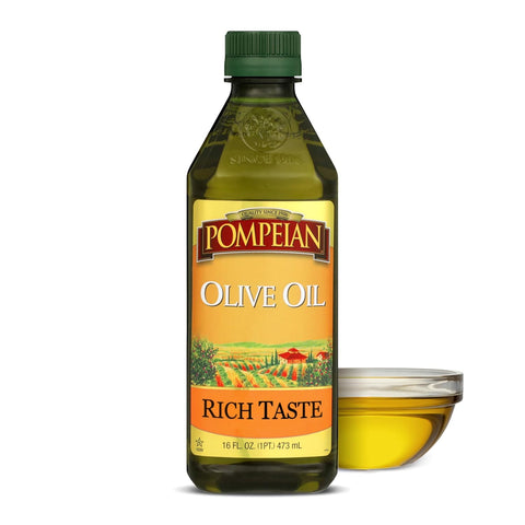 Pompeian Rich Taste Olive Oil, High Heat Cooking, Baking & Sauteing, High Smoke Point, 16 Fl Oz