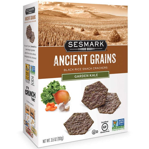 Sesmark Gluten Rice Crackers Ancient Grains With Sea Salt Non GMO Project Verified 3.5 Ounce (Pack of 6)