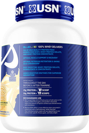 USN Supplements Bluelab 100 Percent Whey, Vanilla, 4.5 Pound
