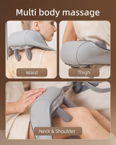 Neck Shoulder Massager Relieves Tension Improves Circulation Ultimate Comfort Portable Alleviates Muscle Soreness Stylish Eases Stiffness (Grey)