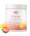 TRU Supplements Energy Pre Workout Training Formula Vegan Friendly No Jitters Improve Workout Performance Naturally Extracted Flavors 20 Servings (Strawberry Lemonade)
