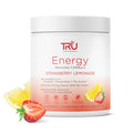 TRU Supplements Energy Pre Workout Training Formula Vegan Friendly No Jitters Improve Workout Performance Naturally Extracted Flavors 20 Servings (Strawberry Lemonade)