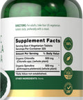 Carlyle Organic Chlorella Spirulina Tablets | 1300 Count | 50/50 Blend | Non-Gmo And Gluten Free