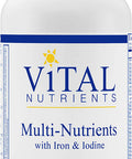 Vital Nutrients MultiNutrients with Iron and Iodine Comprehensive MultiVitamin/Mineral Formula Containing Iron and Iodine 180 Vegetarian Capsules per Bottle