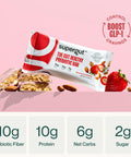 Supergut GLP-1 Boosting Prebiotic Bars Strawberry Almond - Gut Healthy Protein Snacks & Breakfast Bars - Keto-Friendly Meal Replacement Energy Bars for Gut Health (12 Count)