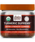 Gaia Herbs Turmeric Supreme Extra Strength Gummies - Supports Inflammation Relief to Help Maintain an Active Lifestyle - Turmeric Gummies with Black - 60 Vegan Organic Gummies