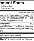 Codeage Organic Black Elderberry Supplement - Vitamin C, D, Zinc - Fermented Black Elderberries Vitamins - Elderberry Extract Pills Concentrate Sambucus Berries Flavonoid - Vegan - 90 Capsules