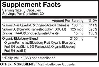 Codeage Organic Black Elderberry Supplement - Vitamin C, D, Zinc - Fermented Black Elderberries Vitamins - Elderberry Extract Pills Concentrate Sambucus Berries Flavonoid - Vegan - 90 Capsules