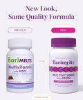 Barimelts Bariatric Multivitamin With Iron, 60 Fast-Dissolving Tablets (1-Month Supply), Sugar- Bariatric Vitamins For Women, Natural Fruit Flavor