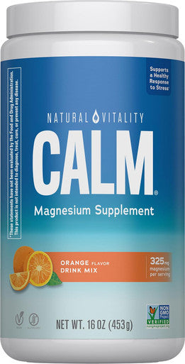 Natural Vitality Calm Magnesium Supplement Anti Stress Drink Mix Powder Gluten Free Vegan and Non GMO 16 oz Non GMO Vegan and Gluten Free Formula 16oz