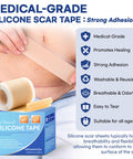 Aroamas Scar Silicone Scar Sheets Silicone Scar Tape 1.6"X60" For Softening And Flattening Scars, C-Section, Keloid, Surgery Reusable & Washable Painless Removal 3-4 Month Supply