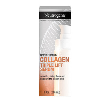 Neutrogena Rapid Firming Collagen Triple Lift Face Serum, Hydrating Serum with Collagen & AHP Amino Acid to visibly Firm & Smooth Skin, Lightweight, Mineral Oil- & Dye-Free, 1 fl. oz
