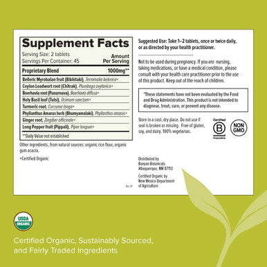 Banyan Botanicals Healthy Kapha Organic Herbal Tablets With Punarnava For Balancing Kapha Dosha, Weight Management & Digestion Support* 90 Tablets Non-Gmo Sustainably Sourced Vegan