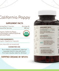 California Poppy Usda Organic 120 Capsules | Certified Organic Vegetarian Capsules And Organic California Poppy (Eschscholzia Cal