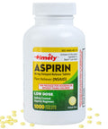 TIME-CAP LABS, INC. Timely - Low Dose Aspirin 81Mg - 1000 Tablets - Compared To The Active Ingredient In Bayer Low Dose - Enteric Coated Low Strength - Pain Reliever For Minor Aches And Pains, Fever Reducer - Made In Usa