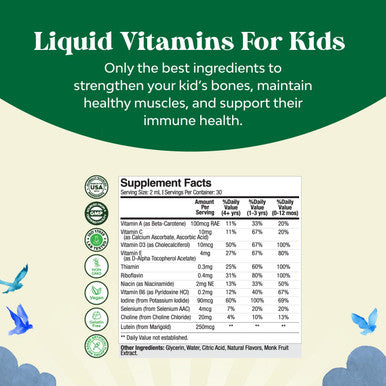Natures Craft Liquid Multivitamin for Kids Immunity Support - Yummy Toddler Multivitamin Supplement with a C D3 E B6 and D3 Liquid Vitamins for Kids of All Ages - High Absorption Kids Liquid Multivitamin (3 Pack)